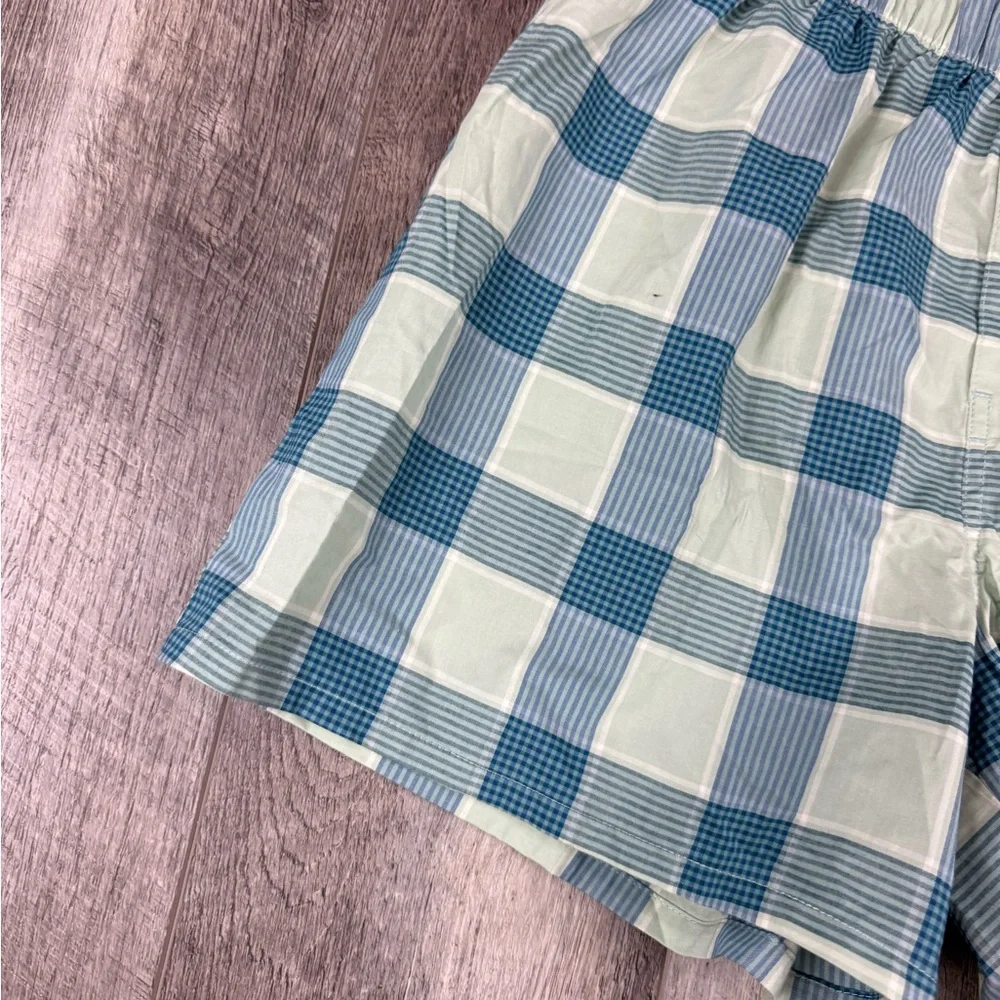 Goodfellow Men’s Teal Checker Boxers‎